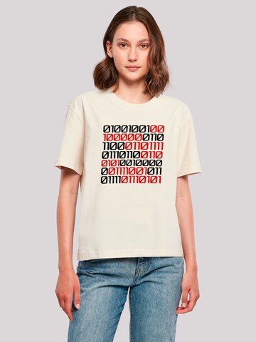 F4NT4STIC Shirt 'I love you 01001001 Binary Code Valentinstag' in Beige: voorkant