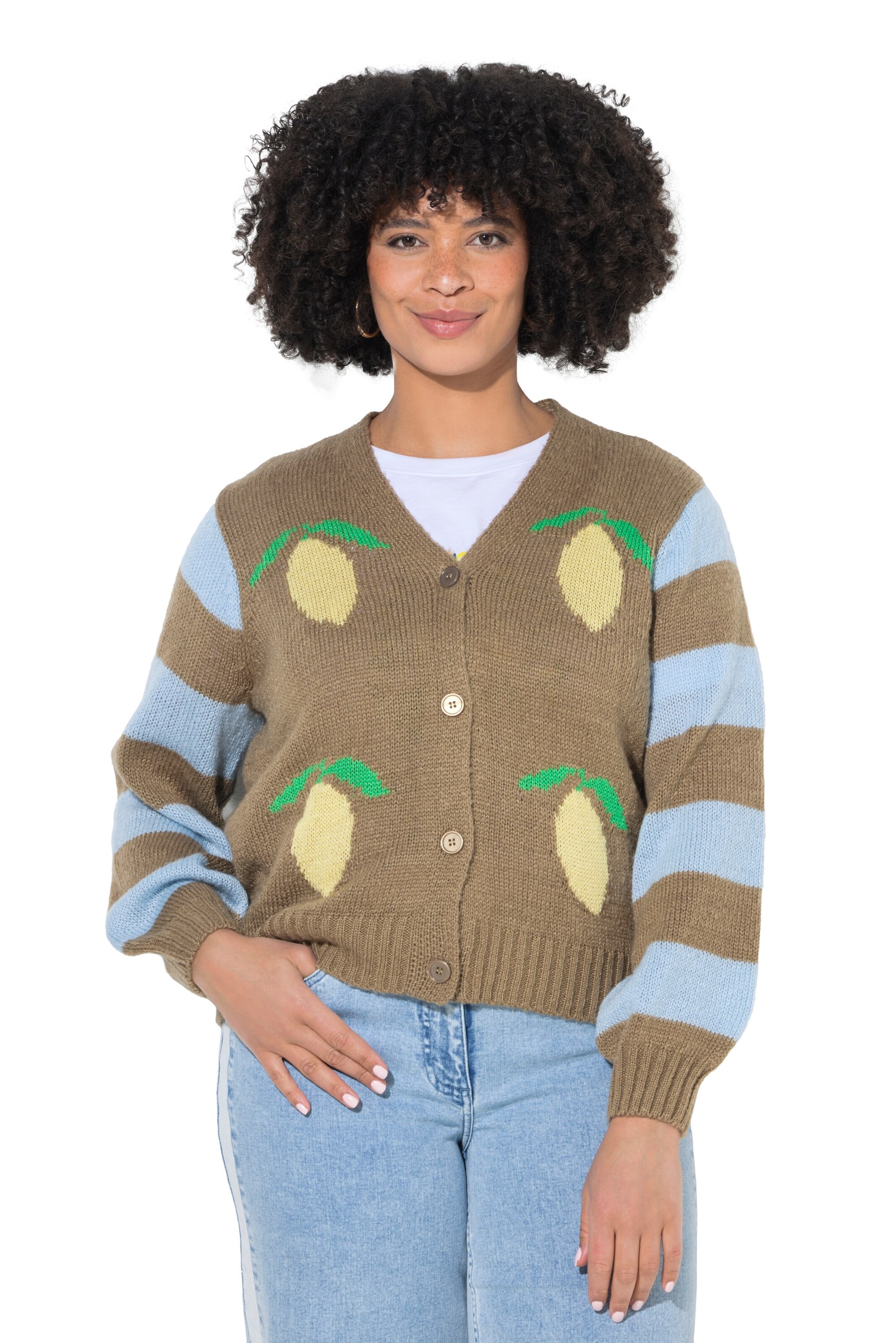 Angel of Style Knit Cardigan in Beige: front