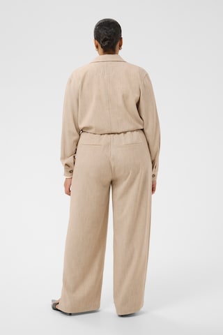 KAFFE CURVE - Pierna ancha Pantalón en beige