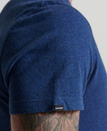 Superdry SUPERDRY Mikrostrukturiertes T-Shirt aus Bio-Baumwolle mit Stickerei in Blau
