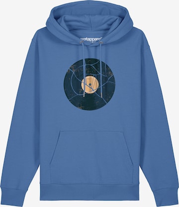 Watapparel Sweatshirt ' Broken Vinyl ' in Blauw: voorkant