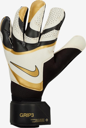 NIKE Sporthandschuhe 'Grip3' in gold / schwarz / weiß, Produktansicht