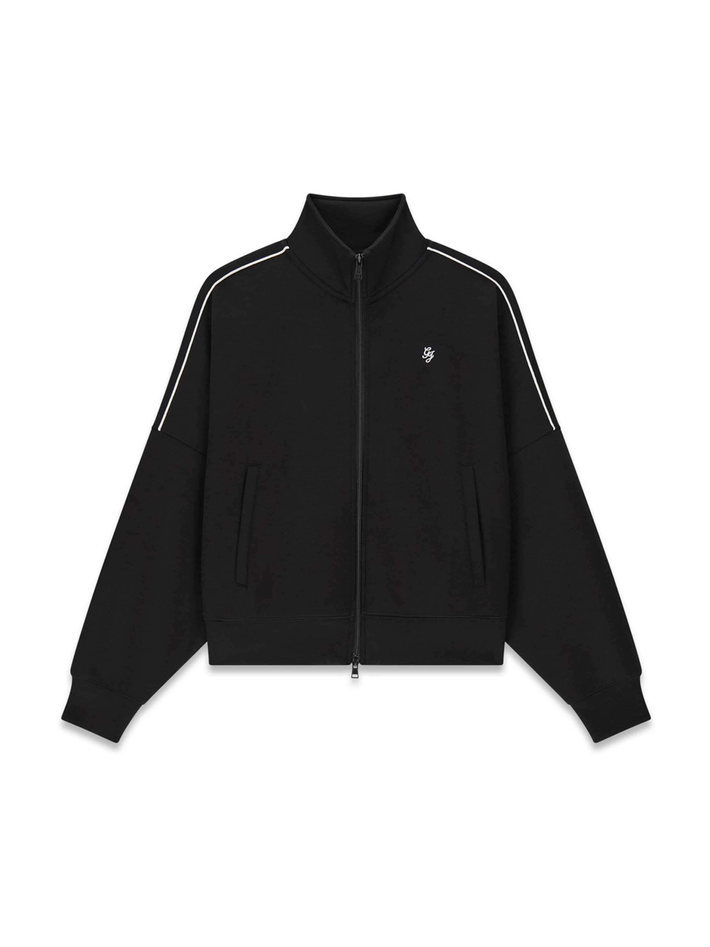 Veste de survêtement GUESS JEANS en noir : devant