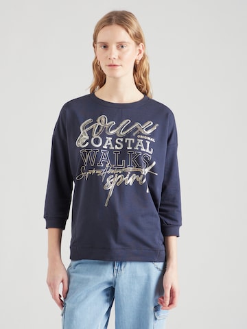 Sweat-shirt Soccx en bleu : devant