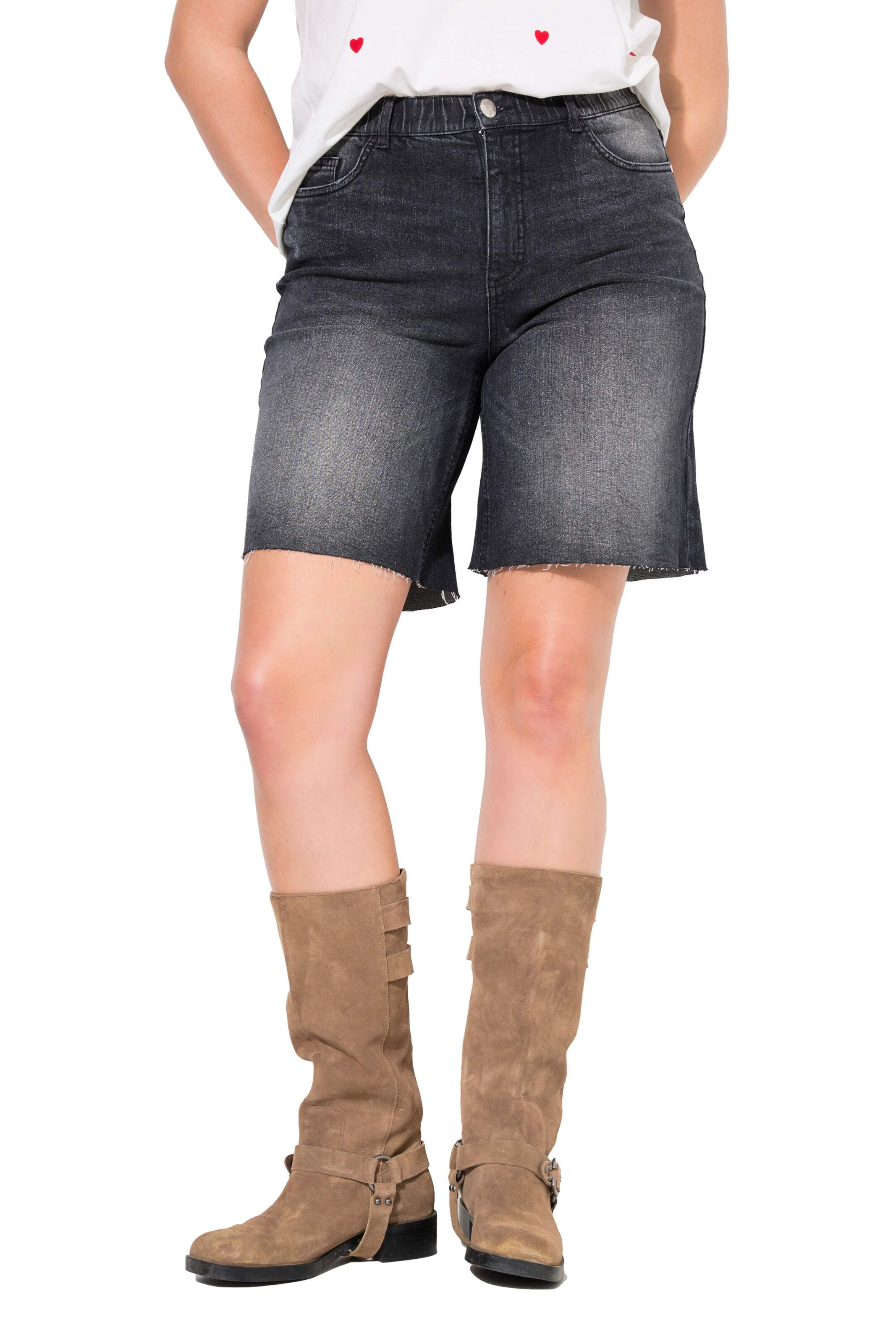 Studio Untold Wide leg Jeans in Zwart: voorkant