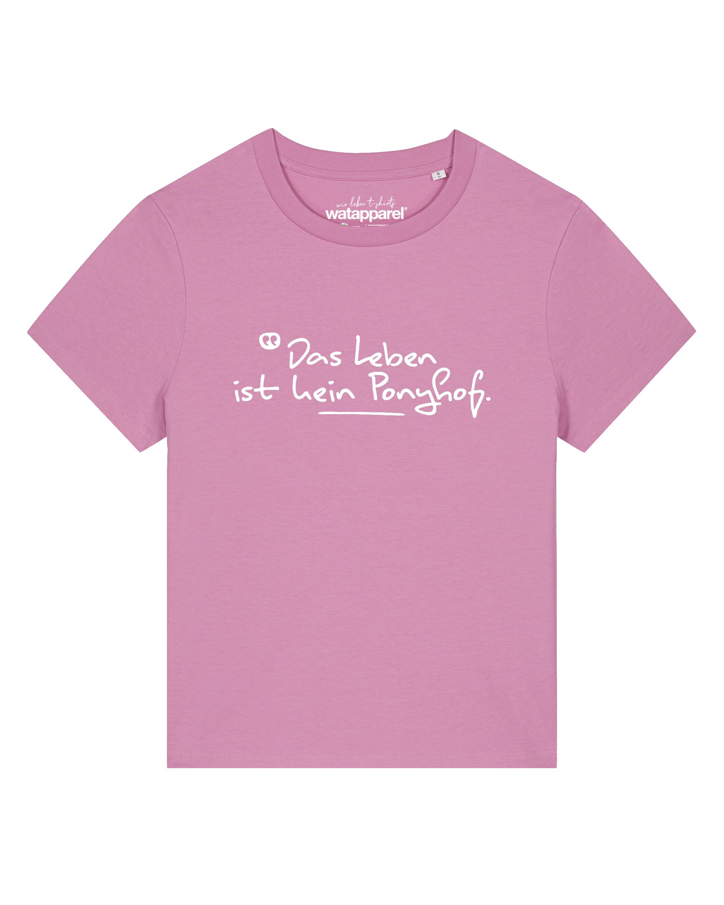 Maglietta 'Das Leben Ist Kein Ponyhof' di Watapparel in rosa: frontale