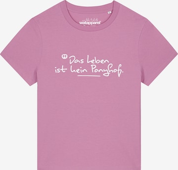 Maglietta 'Das Leben Ist Kein Ponyhof' di Watapparel in rosa: frontale