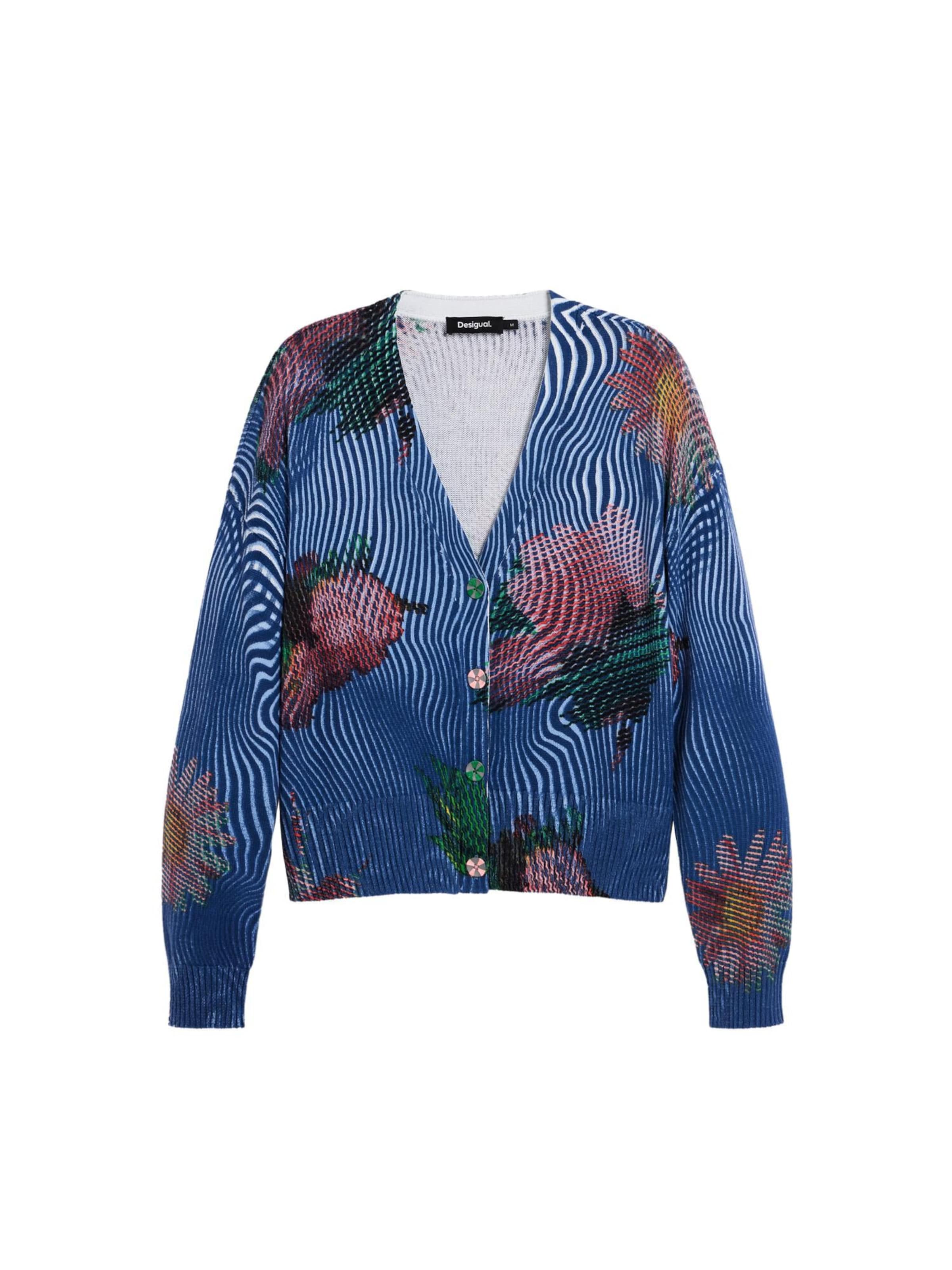 Desigual - Casaco de malha em azul: frente