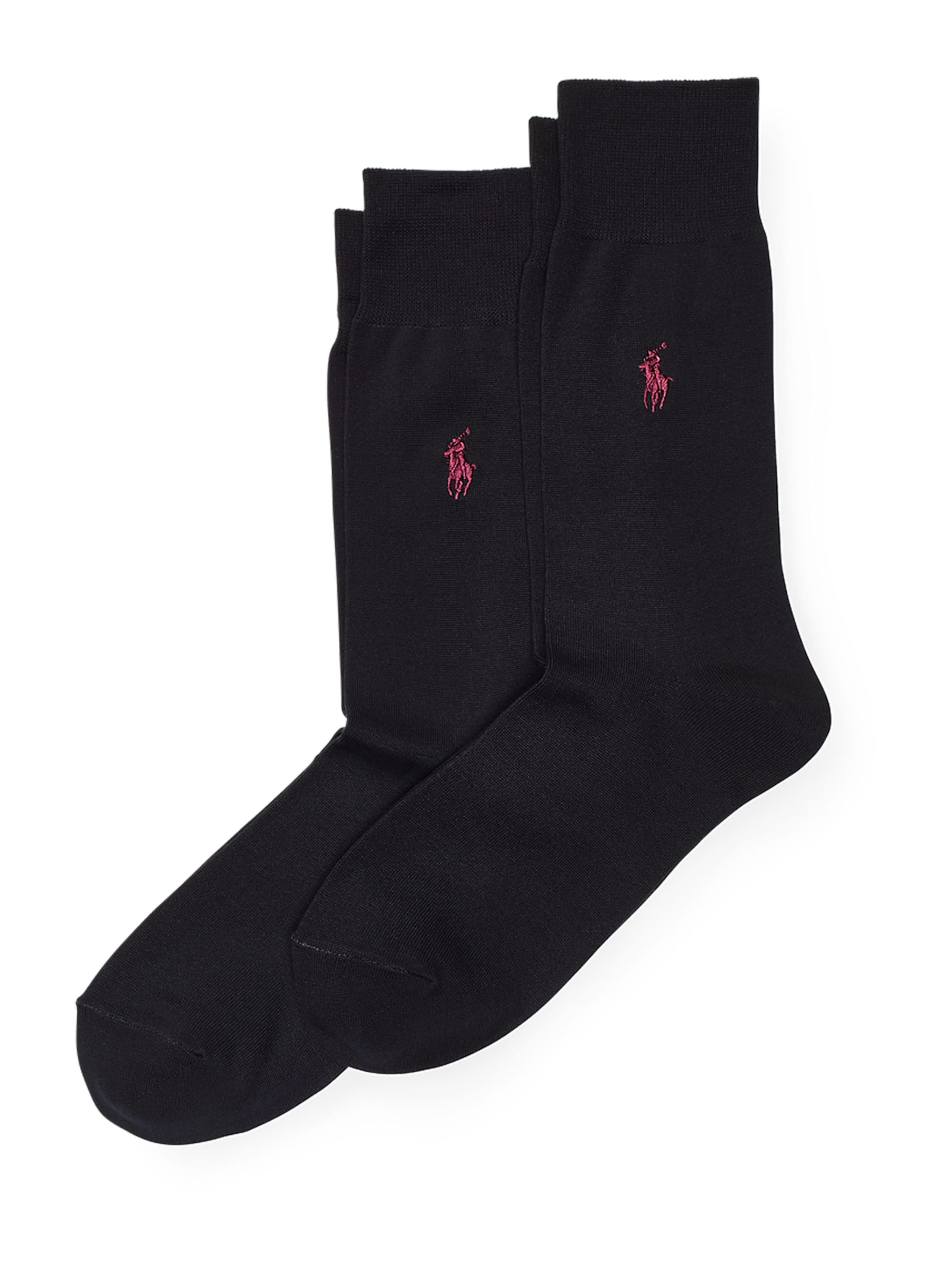Chaussettes 'SIZED FLAT-CREW-2 PACK' Polo Ralph Lauren en noir : devant