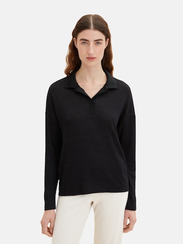 TOM TAILOR Shirt in Black: front