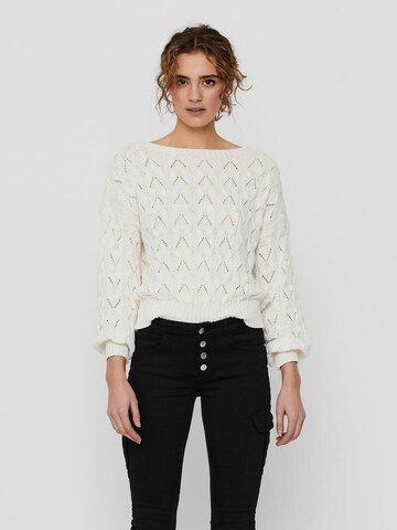 Only Petite Pullover i hvid: forside