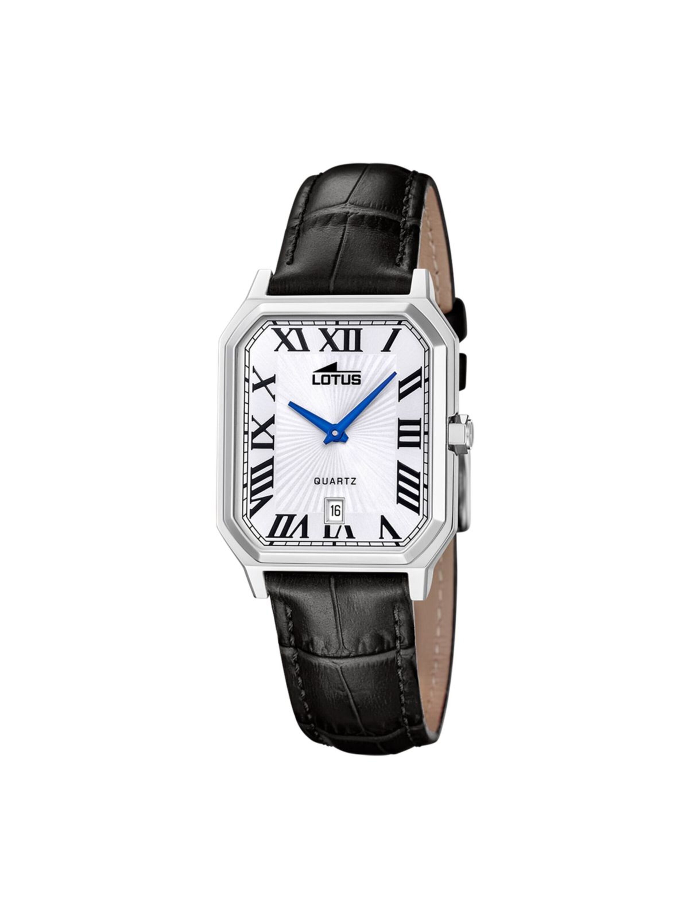 Lotus Analoog horloge 'Date watch Square Series' in Zwart: voorkant
