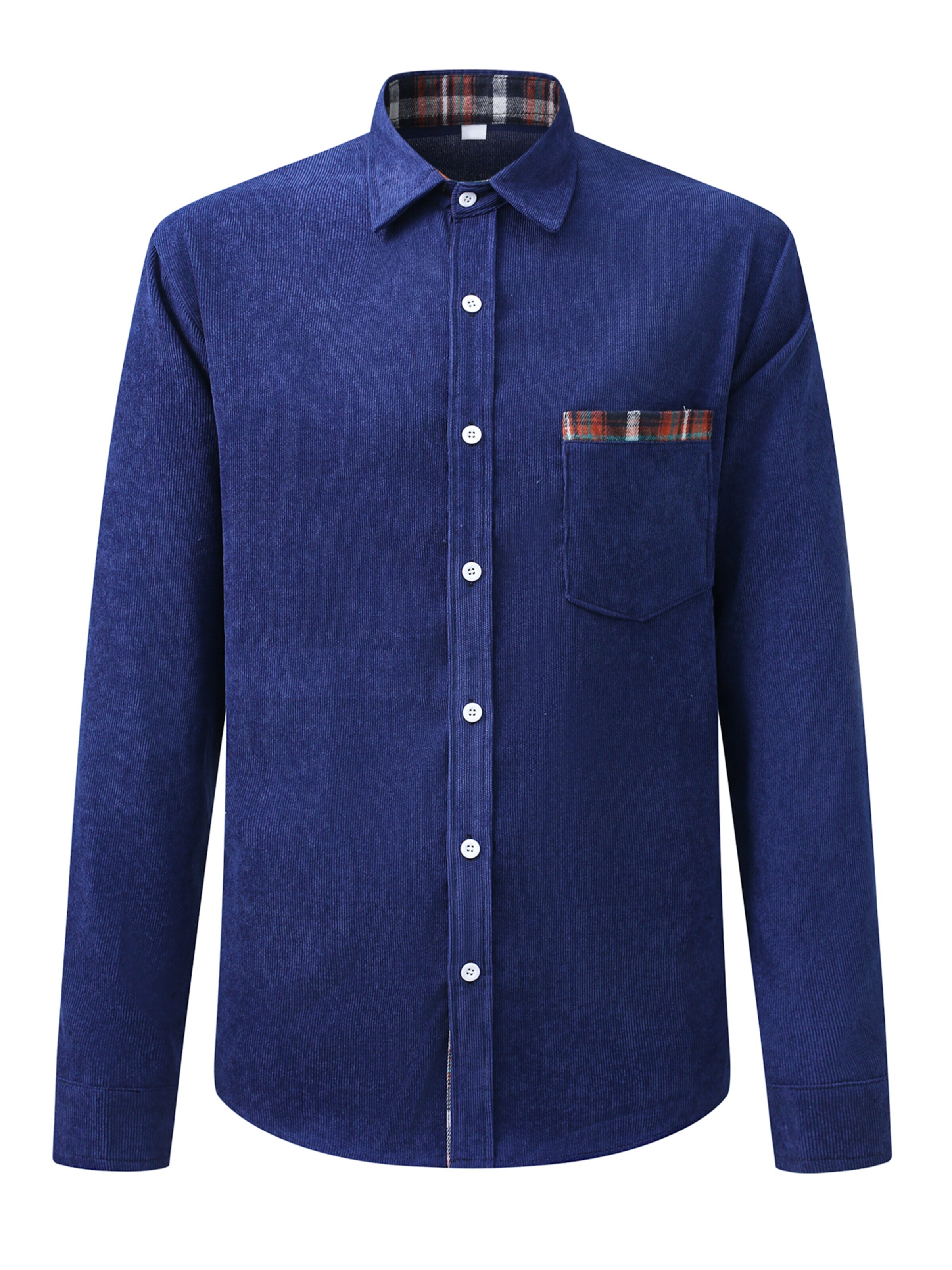 ALLTHEMEN Button Up Shirt 'Tupfer' in Blue: front