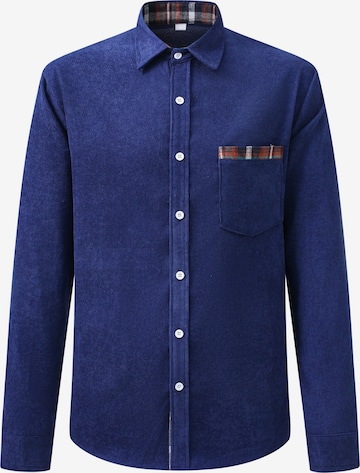 ALLTHEMEN Button Up Shirt 'Tupfer' in Blue: front