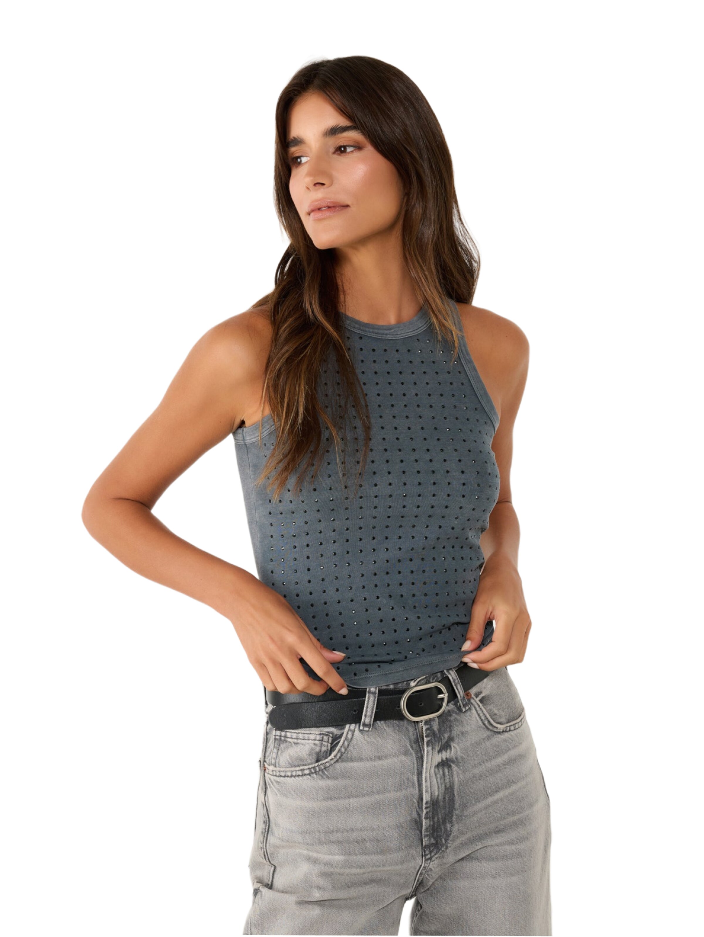 No Matter What Top in Grijs: voorkant