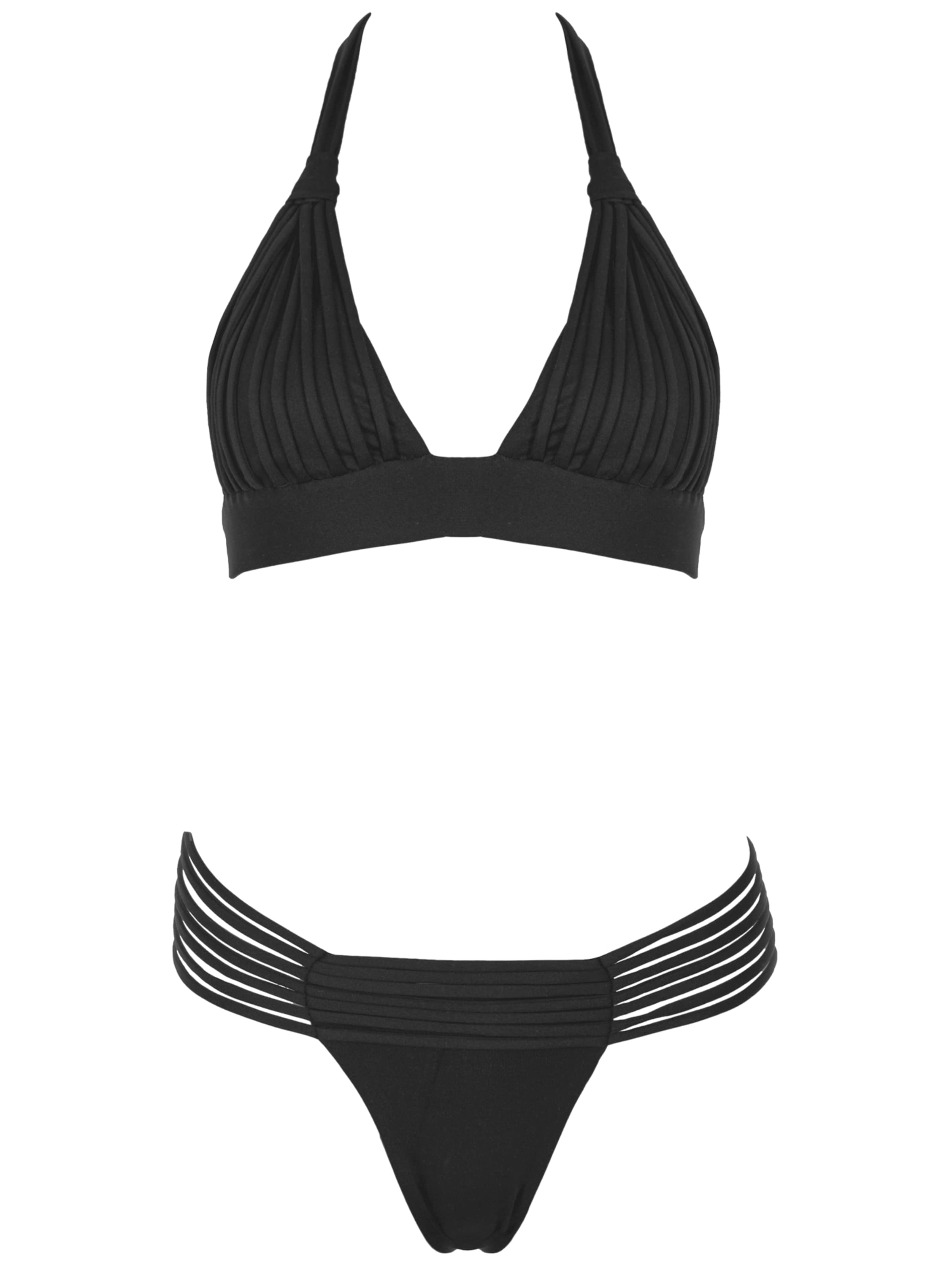 SEA ME SWIM Balconette Bikini 'PAROS'‌‌‌‌‌ in Schwarz: Vorderseite