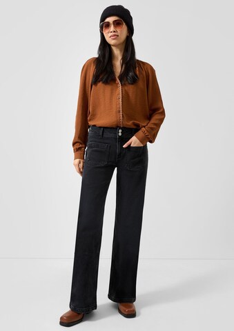 QS Blouse in Brown: front