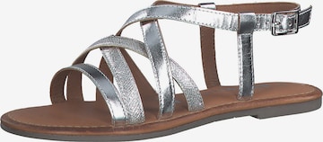 TAMARIS Páskové sandály – stříbrná: přední strana