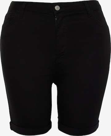 Trendyol CurveSlimfit Traperice - crna boja: prednji dio