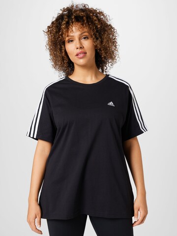 ADIDAS SPORTSWEAR Λειτουργικό μπλουζάκι 'Essentials  3-Stripes ' σε μαύρο: μπροστά