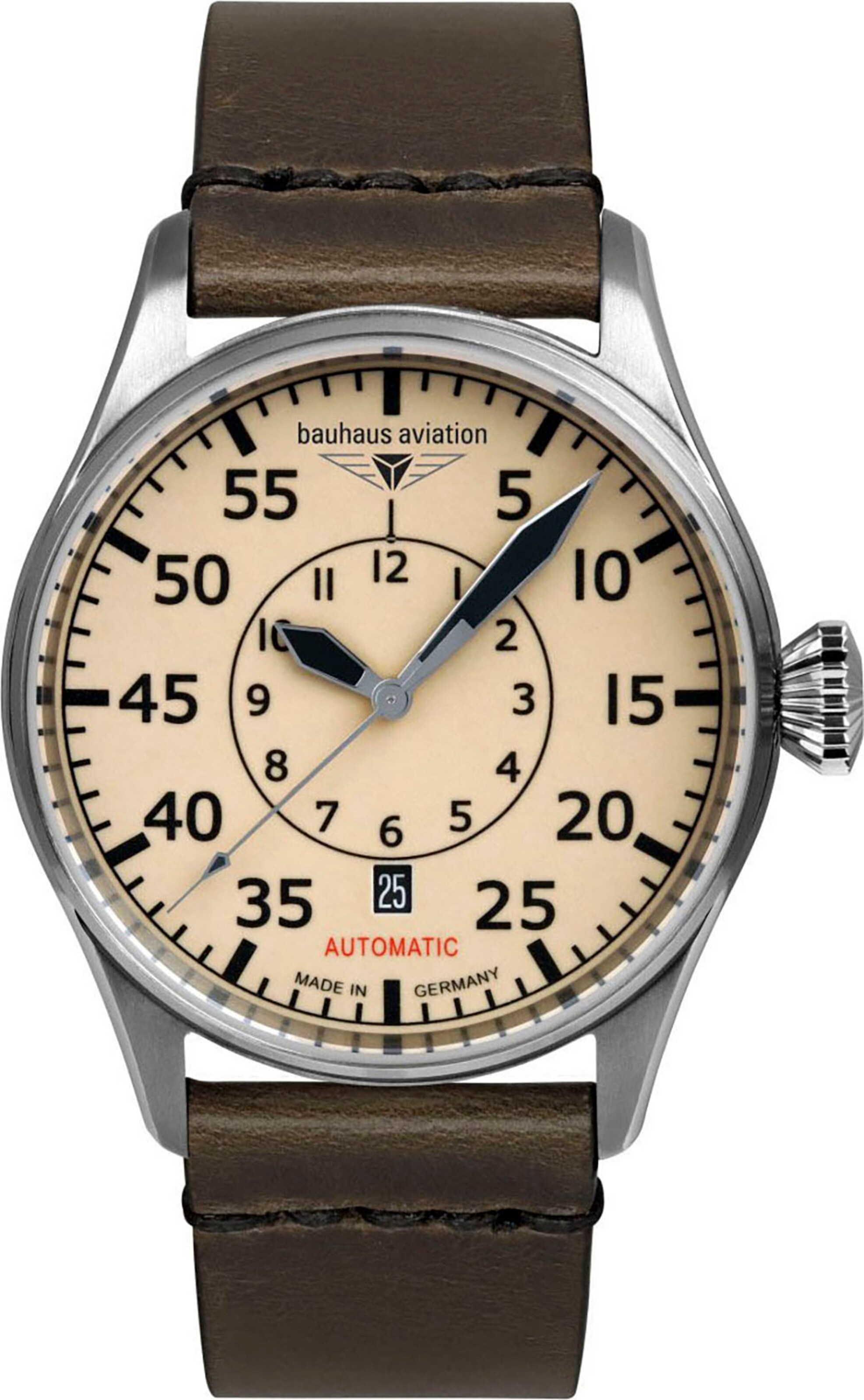 Bauhaus Analog Watch in Beige: front