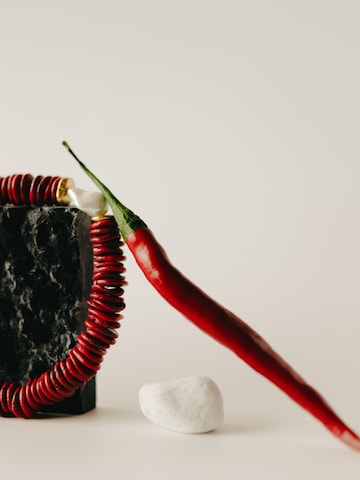 Chaîne 'Mimosa - Beaded Necklace (Coral) with Pearl' Les Reines en orange