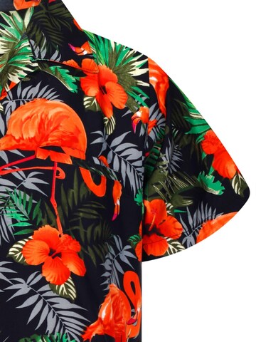 King Kameha Shirt 'Flamingo Flowers' in Orange