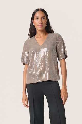 SOAKED IN LUXURY Bluse 'Nanina' i brun: forside