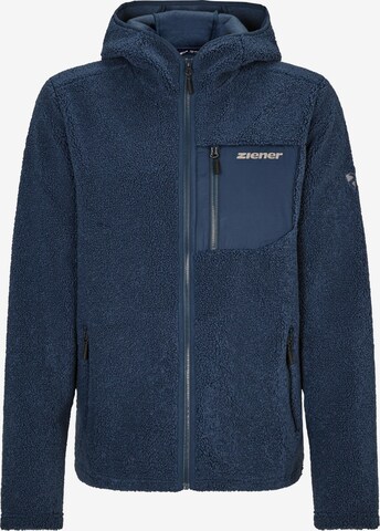 ZIENER Athletic Fleece Jacket 'JUHA' in Blue: front