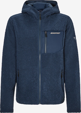 ZIENER Athletic Fleece Jacket 'JUHA' in Blue: front