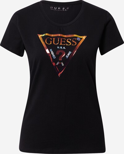 Tricou GUESS pe auriu / negru / alb, Vizualizare produs