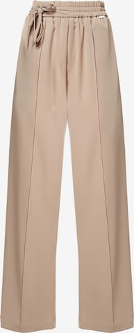 smėlio Influencer Laisvas Klostuotos kelnės: priekis