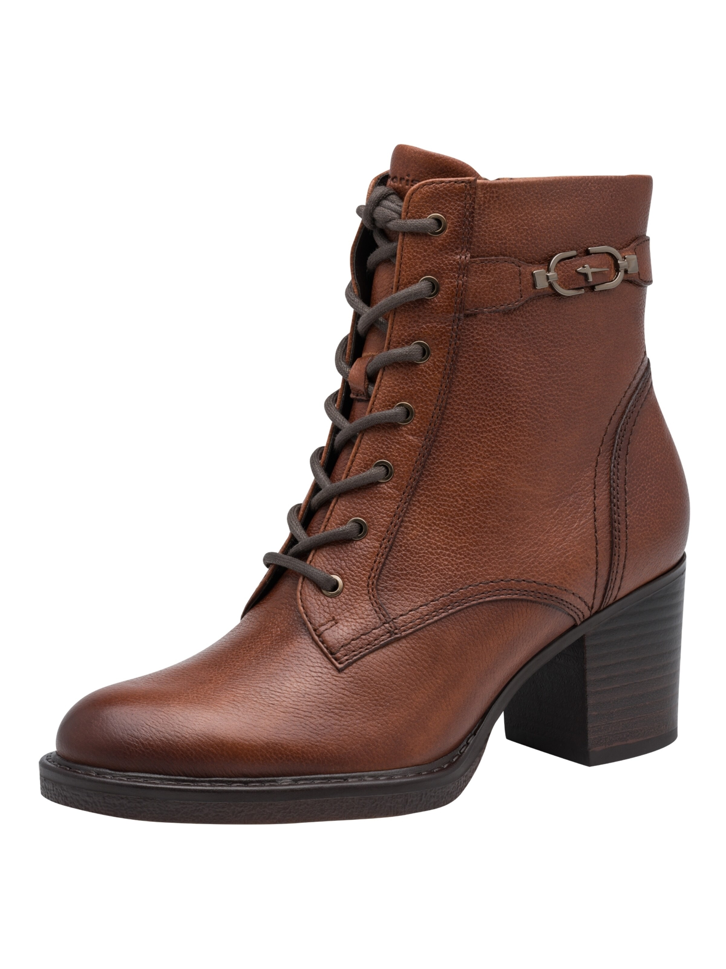 Bottines à lacets Tamaris en marron : devant