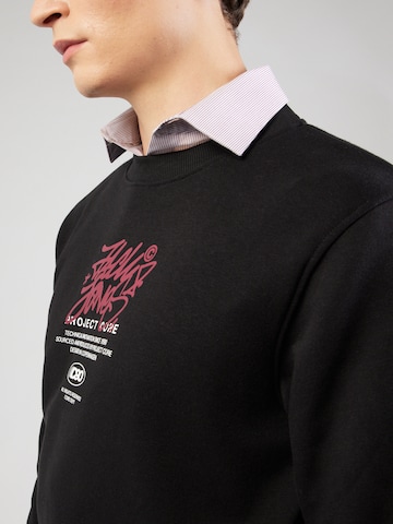JACK & JONESSweater majica 'JCOSCRIPTURE' - crna boja