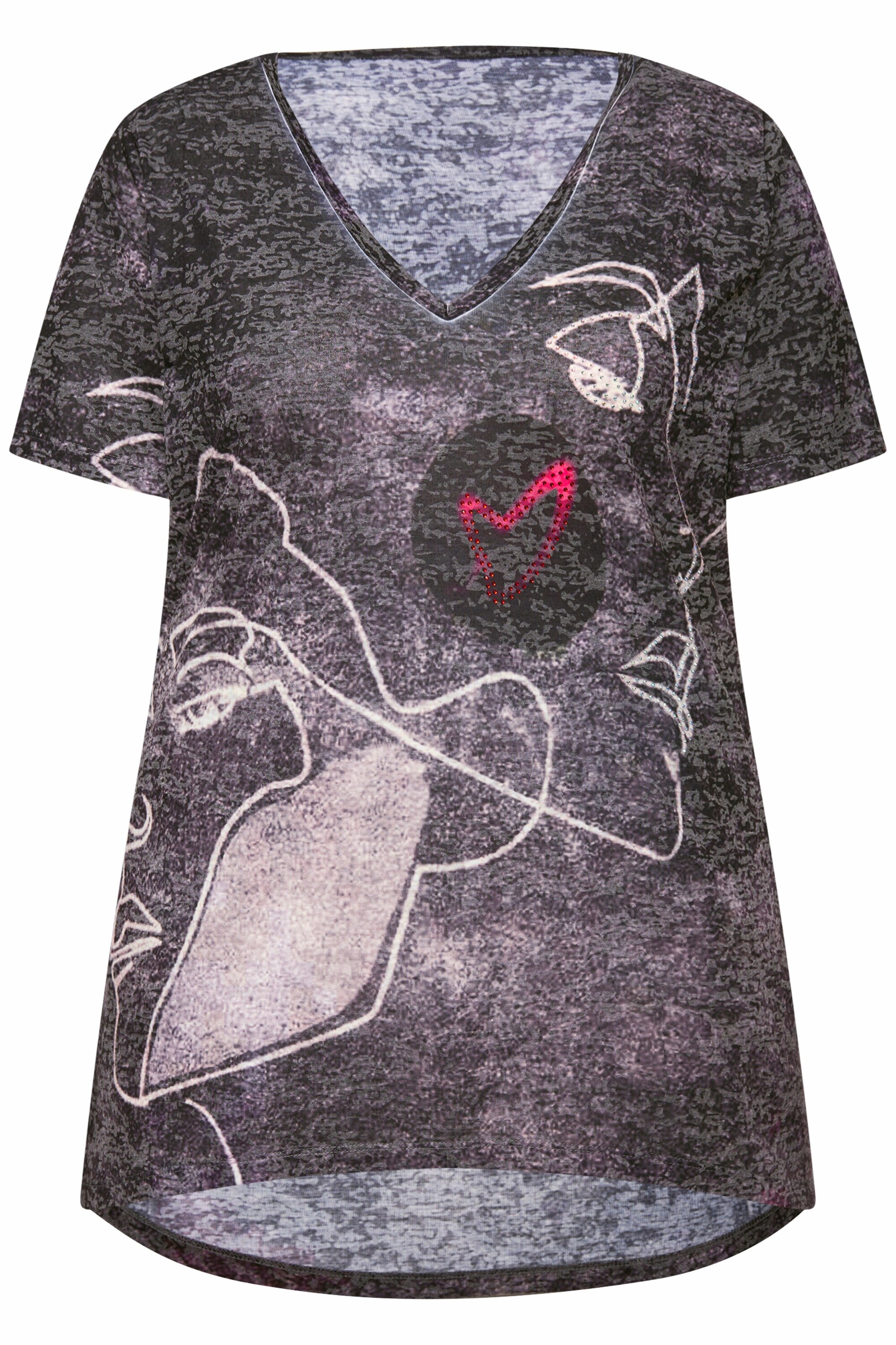 MIAMODA Shirt in Beige / Mottled grey / Red, Item view