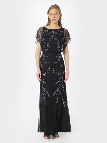 Papell Studio - Vestido de noche en negro: frente