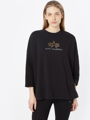 ALPHA INDUSTRIES Sweatshirt 'Crystal' i svart: framsida