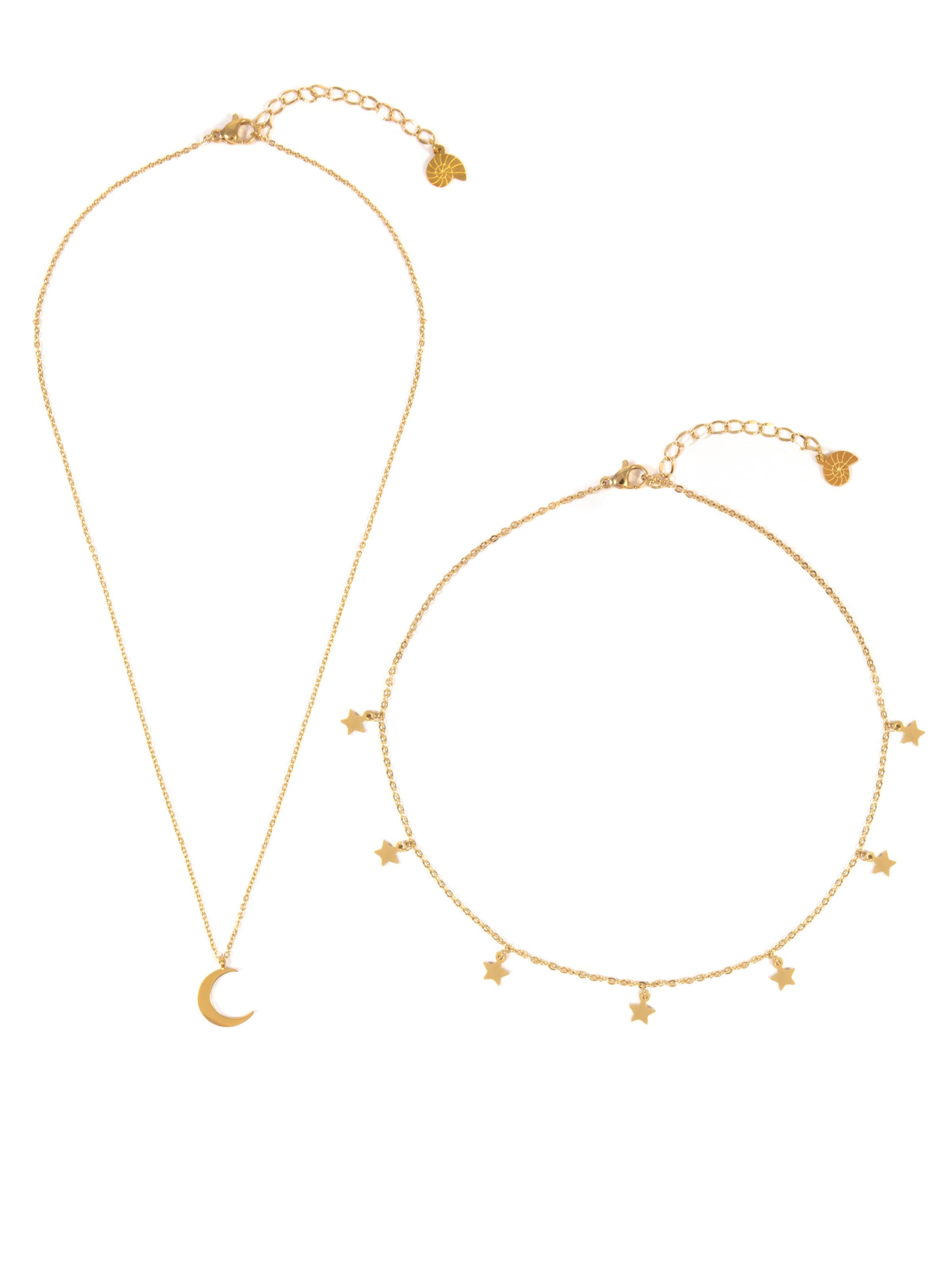 Hey Happiness Ketting 'Star and Moon' in Goud