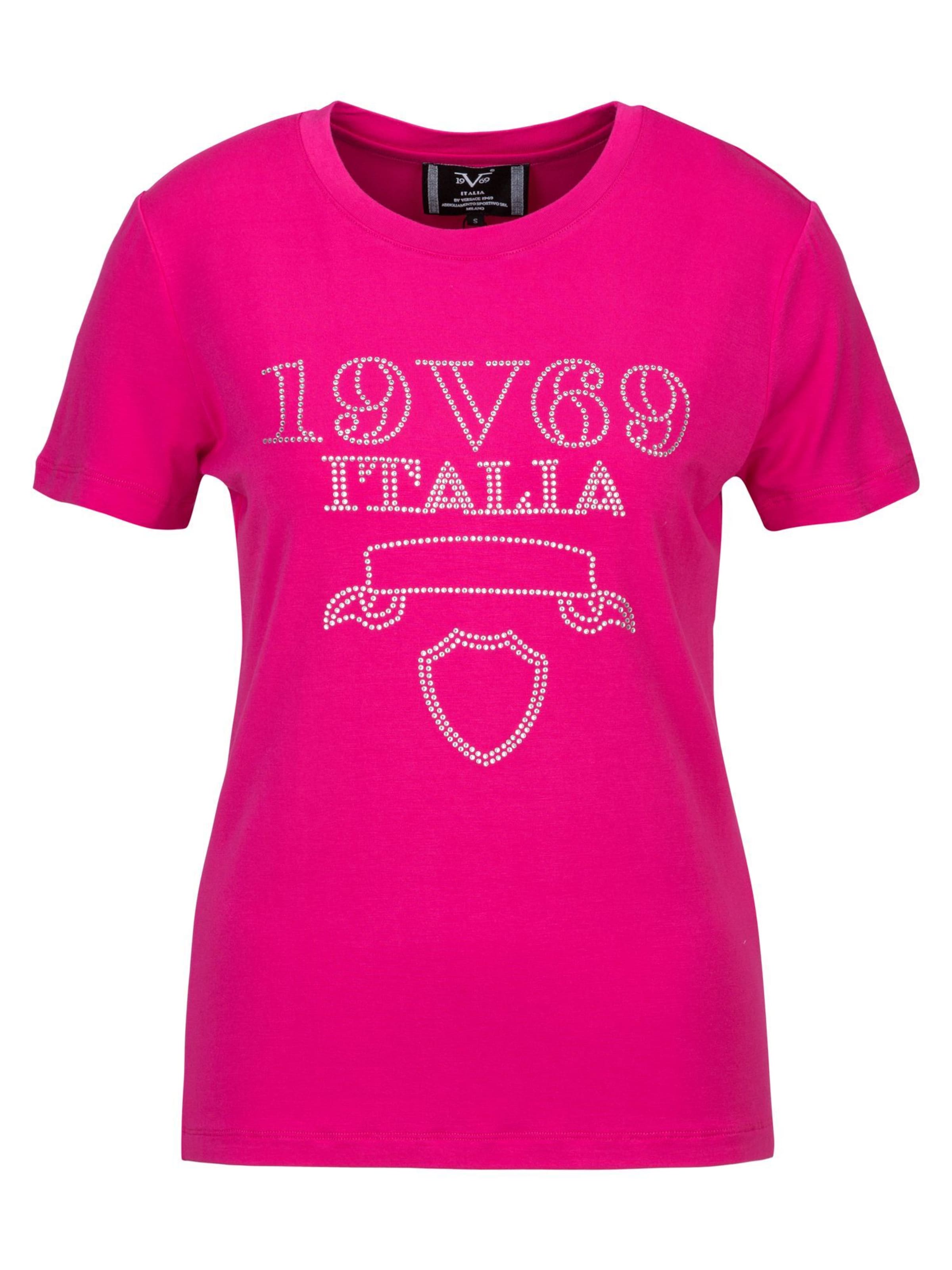 19V69 ITALIA Футболка 'Bella Stones' в Ярко-розовый: спереди