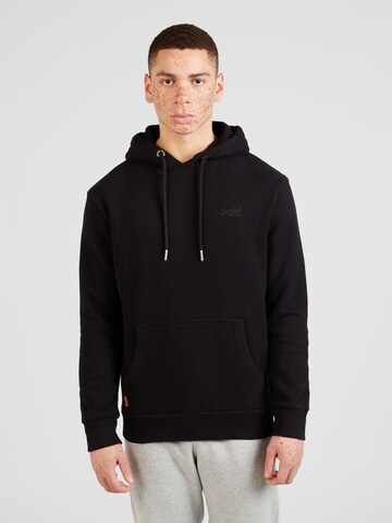 Superdry Sweatshirt 'ESSENTIAL' in Schwarz: predná strana