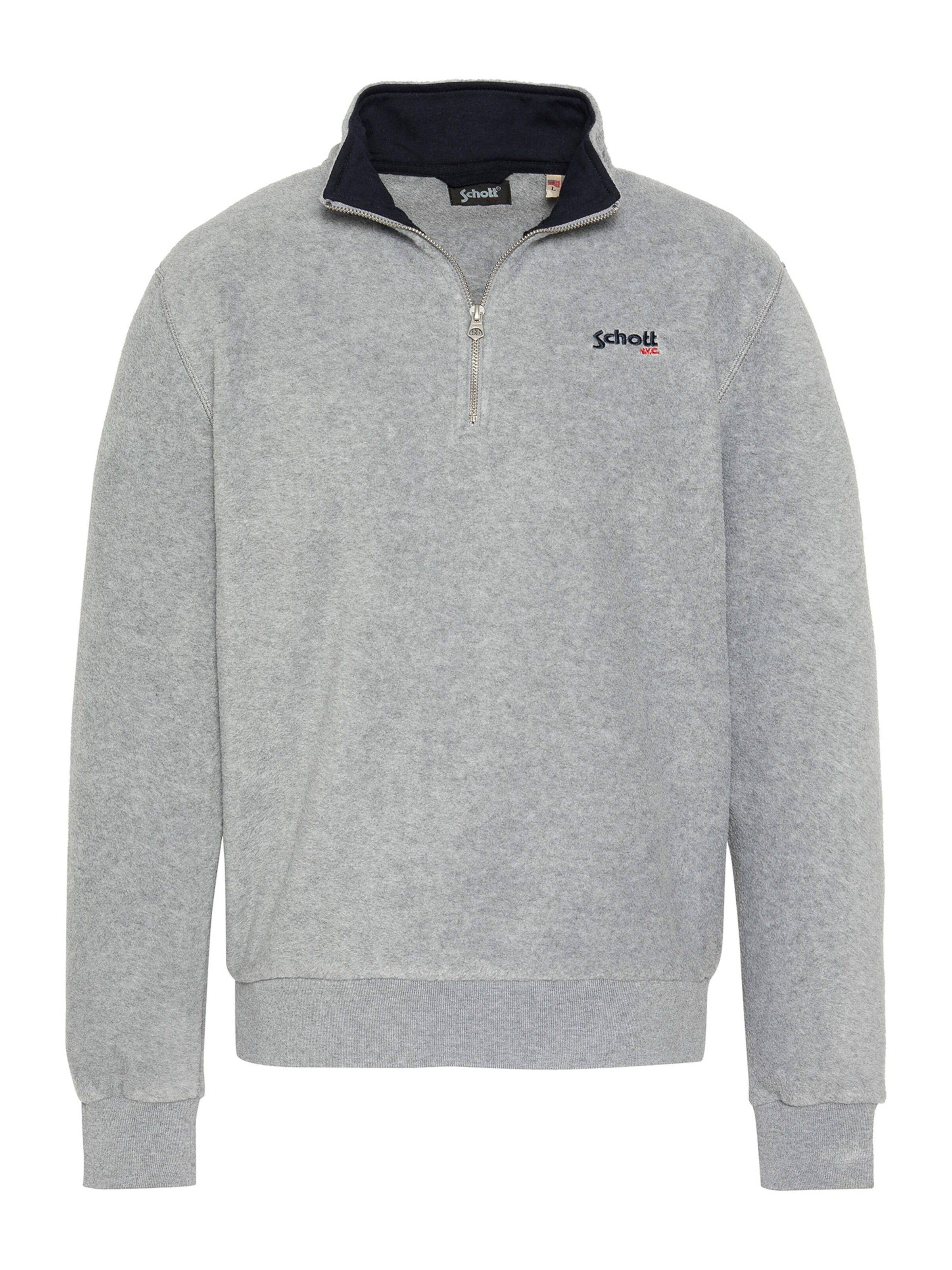 Schott NYC Sweatshirt in Grey: front