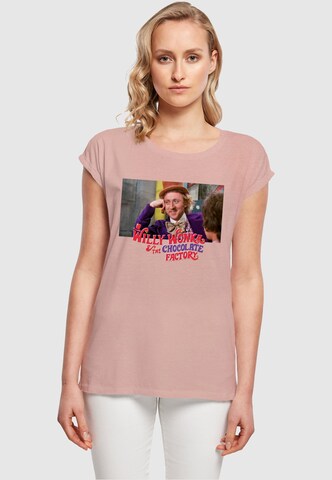 ABSOLUTE CULT T-Shirt 'Willy Wonka And The Chocolate Factory - Condescending Wonka' in Pink: Vorderseite