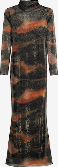 Bershka Kleid in gold / oliv / orange / schwarz, Produktansicht