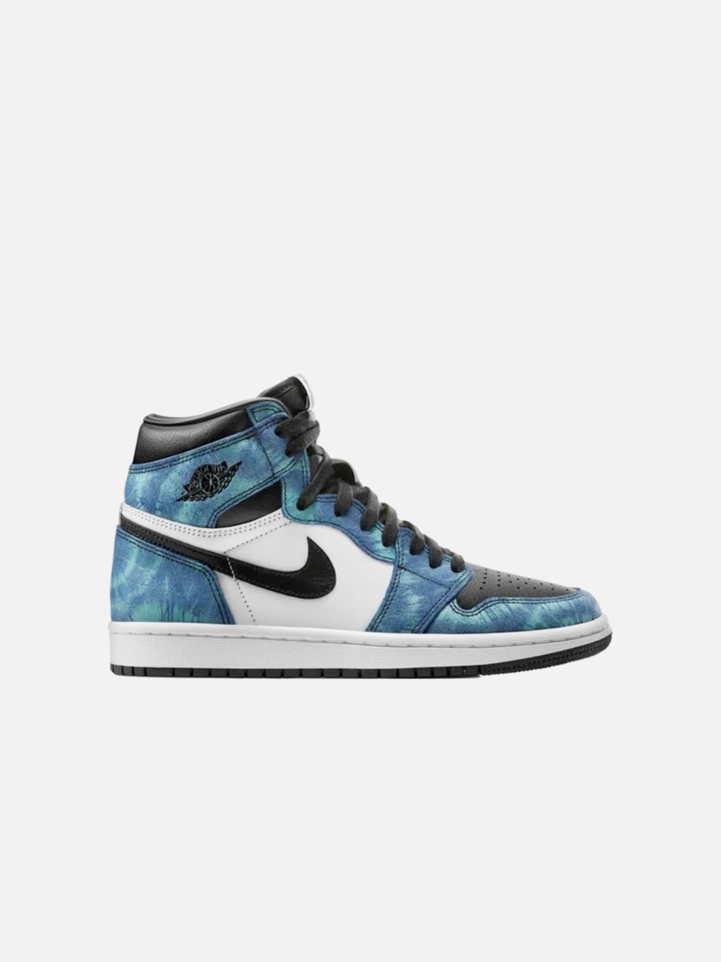 Baskets hautes 'Air 1 Retro High Tie Dye' Jordan en bleu : devant
