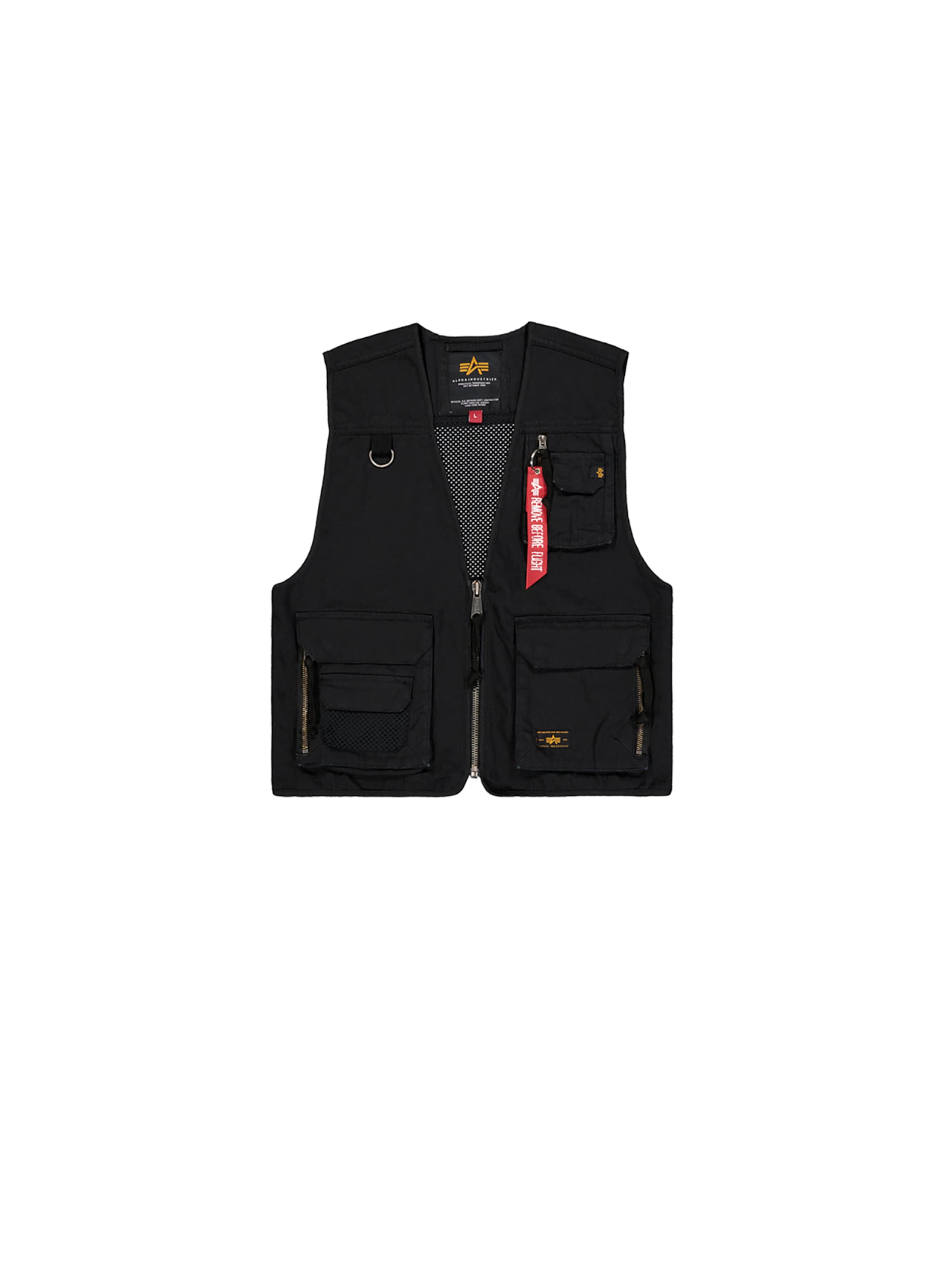 Vestă de la ALPHA INDUSTRIES pe negru: față