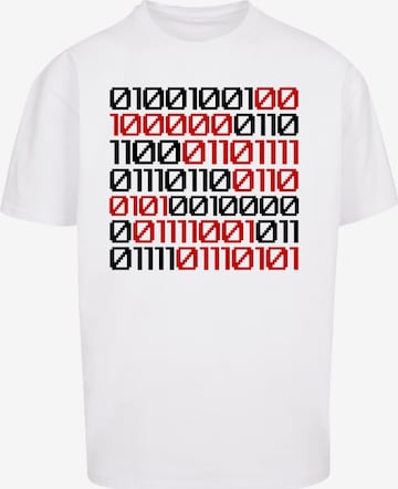 F4NT4STIC T-Shirt 'I love you 01001001 Binary Code Valentinstag' in Weiß: Vorderseite