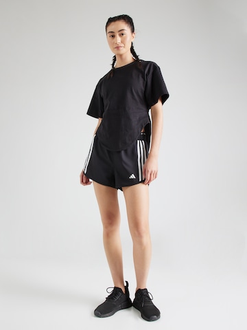 ADIDAS BY STELLA MCCARTNEY Performance Shirt 'Curfed Hem' in Black