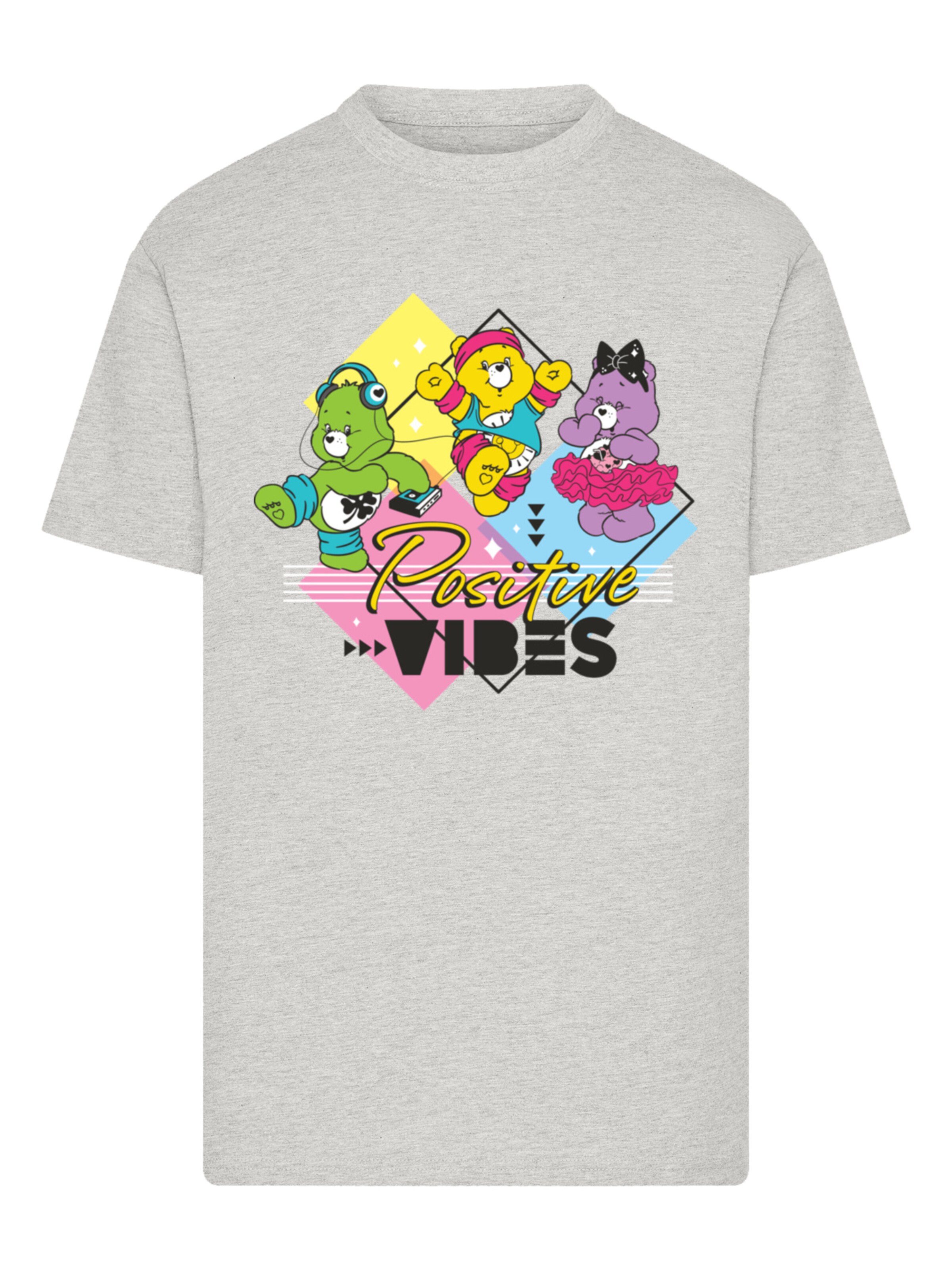 F4NT4STIC Shirt 'Care Bears Good Luck Bear Positive Vibes' in Grey: front