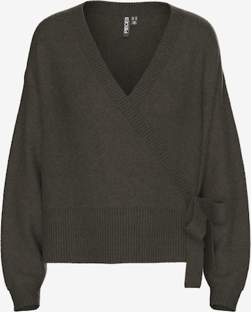 PIECES Neuletakki 'PCMALOU' värissä ruskea: etupuoli