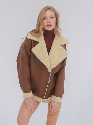 FRESHLIONS Winter Jacket 'Ella' in Brown: front